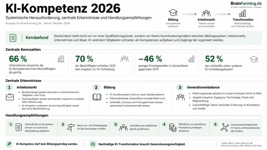 KI-Kompetenz 2026: Kennzahlen, Erkenntnisse und Handlungsempfehlungen zu Bildung, Berufseinstieg und Generationenbalance